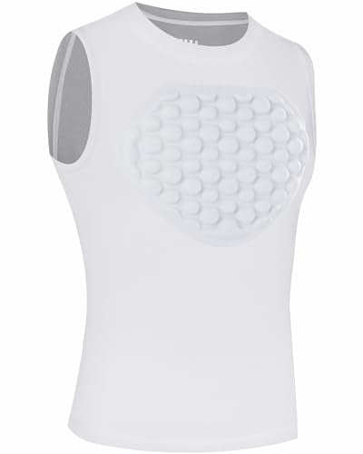 Runhit Youth Baseball Chest Protector Softball Lacrosse Football Padded Compression Shirt Heart Guard Sternum Protection - color: Gray, size: X-Large