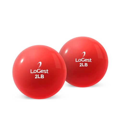Logest Weighted Toning Exercise Balls Pair - Round Shape Medicine Ball - 1LB 2LB 3LB 4LB 5LB 6LB Available - Toning Muscle for Men & Women - size: 2LB - Pair