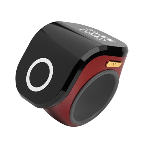 Tasbih Counter Zikr Rings, Portable Touch Smart Tasbeeh, Rechargeable Electronic Digital Tasbih Rings, Finger for Muslims, Prayer, Reminder, Home - color: Claret