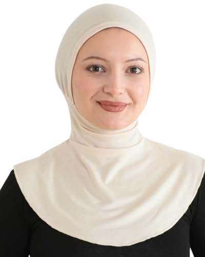 Prien Sport Hijab For Women, Muslim Head Scarf, Flexible Turban Girls, Chic Islamic Wear For Gym, Neck Collar Bonnet Viscose - color: Beige