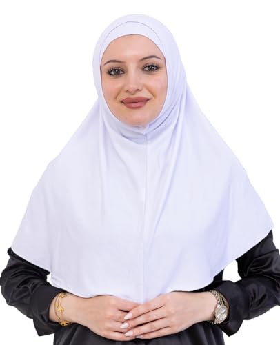 Prien Instant Hijab For Women, Muslim Long Scarf, Undercap Turban Set, Turkish Islamic Clothing, Prayer Clothes For Abaya - color: White