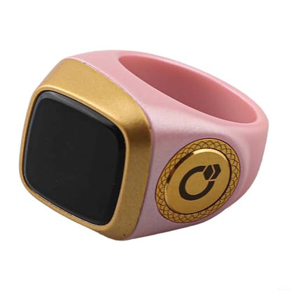 IQibla Smart for Zikr Ring with Digital Counter, Vibration Reminder, for OLED Display, 40mAh and Prayer Time Alerts for Muslims, Black(20mm pink) - size: 20mm pink