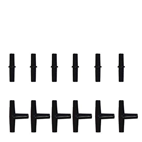 Aquarium 50 Feet Standard 3/16" Black Flexible Airline Tubing | Black Plastic Connectors, For Fish Tank, Terrariums, Hydroponics - size: 50 Feet with connectors