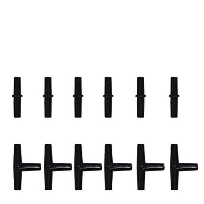 Aquarium 50 Feet Standard 3/16" Black Flexible Airline Tubing | Black Plastic Connectors, For Fish Tank, Terrariums, Hydroponics - size: 50 Feet with connectors