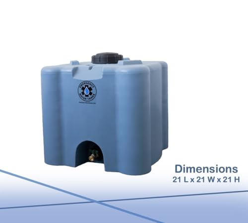 30 Gallon Stackable Emergency Water Storage Tank – Heavy-Duty Water Barrel for Long-Term Drinking Water or Preparedness - color: Blue