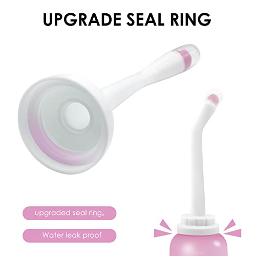 Peri Bottle Postpartum, RUFCRIL 2-Pack 500ml Bidet Bottle, Upside Down Peri Bottle, Boilable TPE, Travel Bag, for Perineal Care, Hemorrhoid Care, Feminine Cleansing & Baby (Pink/Green) - color: Pink/Green 2-pack