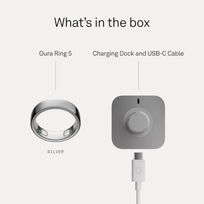OURA Ring 5 Smart Ring - Silver - Size 6 - Fitness & Sleep Tracker - color: Silver, size: 6, style: Ring