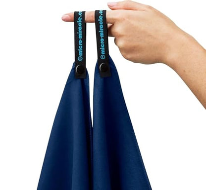 XL 여행용 타월 - 2in1 대형 빠른 건조 엑스트라 소프트 극세사, 13가지 색상, 체육관, 수영 연습, 여행, 배낭여행, 캠핑, RV, 해변, 비상 가방, 기숙사, 작은 집, 밴 또는 캠핑카용 경량 - color: 네이비 블루