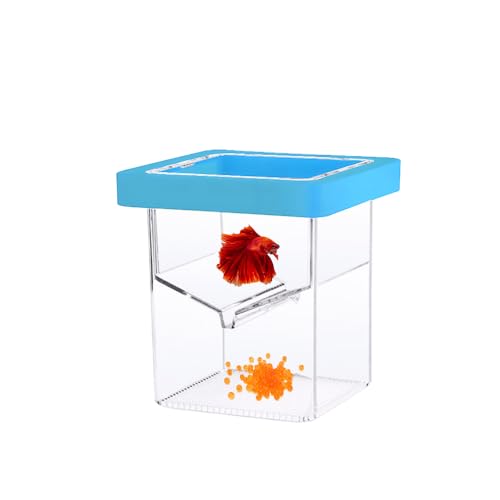 Breeder Box for Fish Tank,Isolation Breeding Box with Layered Design,Floating Fish Breeder Box for Aquarium,Adsorption and Suspension,Blue