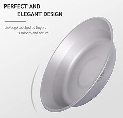 Boundless Voyage Ultralight Titanium Bowl Pan Plate Dish with Carry Bag Outdoor Camping Portable Tableware Cookware (Ti1112T (Shallow Bowl)) - color: Ti1112T (Shallow Bowl)