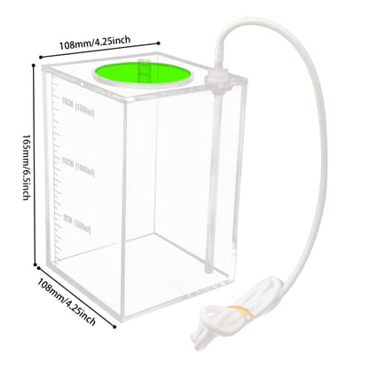 Aquarium Choice Acryli Made Liquid Storage Bucket Dosing Pump Reservoir Container (4.25 * 4.25 * 6.5 Inch;1500ml/1.5L（Green Version) - size: 4.25*4.25*6.5 Inch;1500ml/1.5L（Green)
