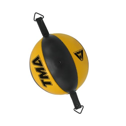 TMA Genuine Cow Hide Leather Double End Speed Ball Boxing Floor to Ceiling Punch Bag, Double End Bag, Double End Punching Bag, Boxing Ball, Punching Bag, Boxing Bag - color: Yellow