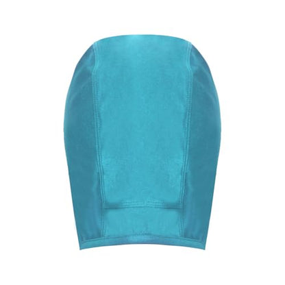 YiZYiF Wrestling Hair Cap Cover Universal Fit for Any Headgear with Chin and Open Ears Long Hair Slicker for Grappling - color: Light Blue