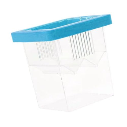 Baby Fish Breeding Box Clear Isolation Aquarium Hatchery Incubator with Suction Cups for Newborns Shrimp Fish Hatchery - color: Blue