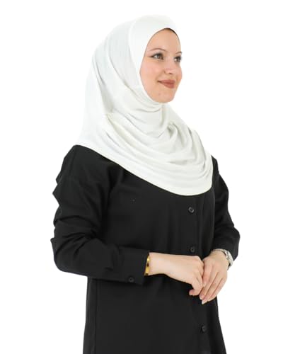 Prien Plain Ready To Wear Hijab for Women, Muslim Instant Turbans, Soft Jersey Scarf, Islamic Clothes, Long Hijabs, Abaya - color: Cream