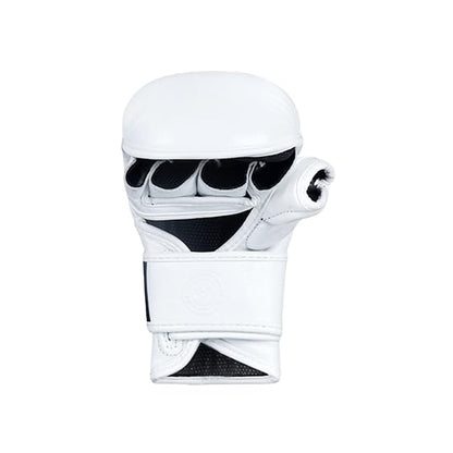 Vali Lancer Leather Hybrid MMA Sparring Gloves 7oz - color: White, size: 7oz