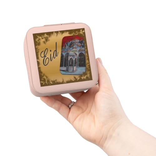 3dRose Eid- feast of the sacrifice, greater eid, muslim holiday, islamic, bayram, eker bayram Jewelry Travel Case Pink