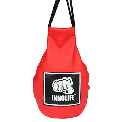 INNOLIFE Boxing Slip Bag, Dodge Hide Speed Bag Maize Ball Leather Ball for Reflex Training, Boxing, Kickboxing, MMA Pendulum Training, Red - style: Red (Filler Already Included)