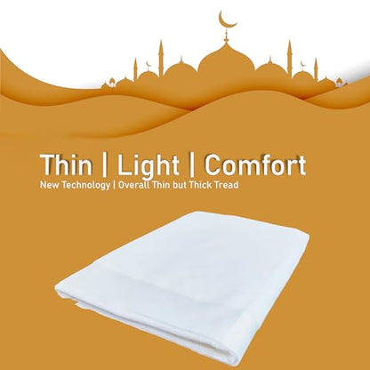 Adult Teenager Kids Thick Cool Islamic IHRAM 2 Piece Blanket Towel for Hajj and Umrah No-Stitched Premium Synthetics Cotton - size: Adult Size (210 x 105cm)