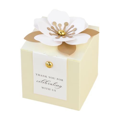 FEIYI 20 PCS 2.55” Party Favor Boxes, Cream Wedding Candy Gift Boxes - color: Cream