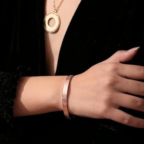 Ayatul Kursi Exquisite Stainless Steel Bracelet Islamic Muslim Quran Verse Calligraphy Ramadhan Festival Cuff Bracelet Men Arabic Calligraphy Messenger Jewelry Gift - color: rose gold
