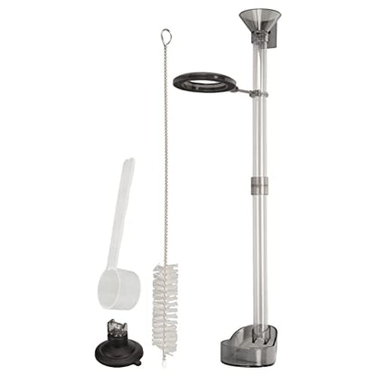 Fish Shrimp Feeder Tube and Plate Set, Feeding Tube Brush,Fish Feeding Dish Multifunctional Plastic Shrimp Feeder with Bowl for Aquarium