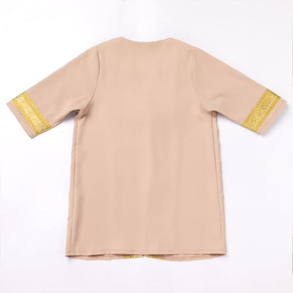 Newborn Baby Boys Muslim Ramadan Robe Long Sleeve Abaya Sets Eid Kaftan Dubai Islamic Outfits Arabic Kid Thobe - color: Khaki, size: 12-24 Months