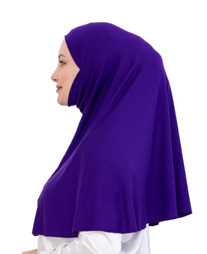 Prien Easy To Wear Hijab For Women, Muslim Instant Turban With Niqab, Islamic Clothes, Soft Scarf For Prayer, Abaya, Khimar - color: Purple