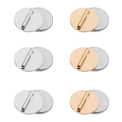 6pcs Mini Brooch Converter, Magnetic Pin Converter Almost Invisible and Harm Free Metal Backs for Thin Fabric (3 Gold and 3 Silver)