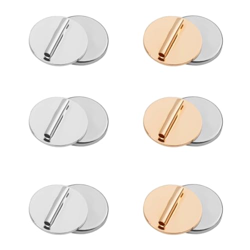 6pcs Mini Brooch Converter, Magnetic Pin Converter Almost Invisible and Harm Free Metal Backs for Thin Fabric (3 Gold and 3 Silver)