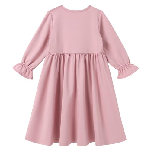 IBTOM CASTLE Abaya for Baby Girls with Hijab 2PCS Muslim Prayer Clothes Long Bell Sleeve Middle East Dubai Islamic Clothing - color: Pink, size: 6-12 Months