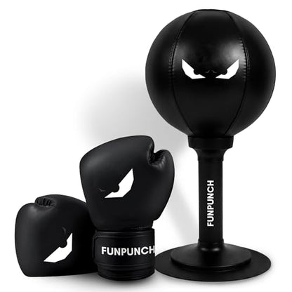 Bundle - Desktop Punching Bag and Boxing Gloves for Kids - Great Kids Boxing Set