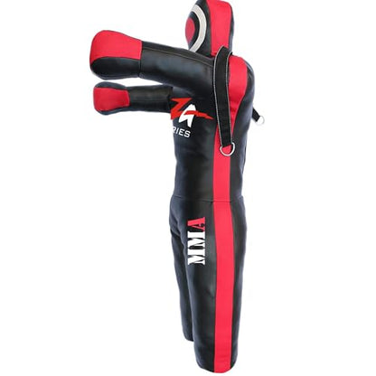 Shaza MMA BJJ Wrestling Grappling Hanging Throwing Dummy Bag Unfilled, PU Leather, Double Stitched - size: 72 inches|180 cm|6 Feet