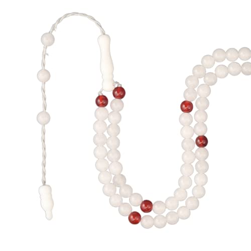 Tasbih Premium Muslim Prayer Beads Made with Natural Stone Beads for Daily Misbaha and Meditation (4mm (99 Beads), Jade, Milky) - color: Jade, Milky, size: 4mm (99 Beads)