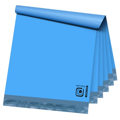 POLYSELLS 100 pcs 10x13 Inches Blue Poly Mailers Shipping Envelopes, Strong Adhesive Sealing, Waterproof, and Tear-resistant Postal Mailing Bags for Clothing, Books, and Accessories - color: Blue, size: 10"x13"