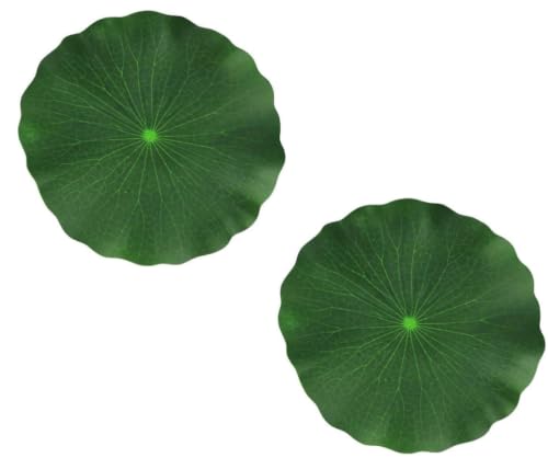 2Pcs 28cm Lily Pads for Ponds, Artificial Floating Lotus Leaves Fake Foliage Plant Garden Pond Pool Decor Artificial Plants and Flowers
