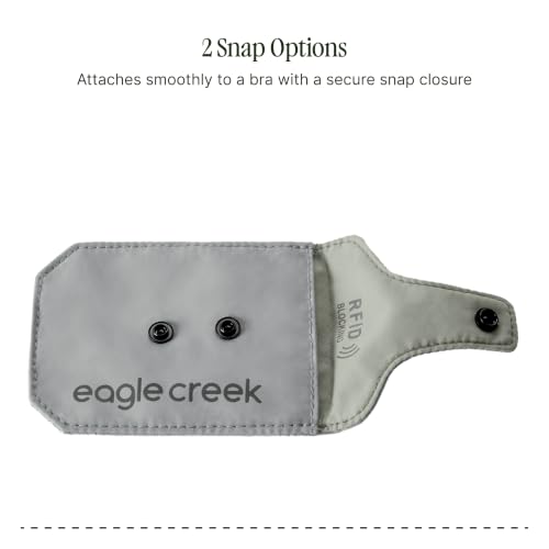 Eagle Creek Undercover RFID Hidden Pocket – Travel Security Pouch with RFID Blocking – Lightweight, Wear Under Clothing – Zippered Passport & Card Holder – Storm Grey - color: Grey