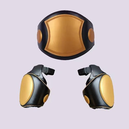 Yiju Kickboxing Thigh Pad Leg Kick Pad Versatile Body Protector Protect Pad for Taekwondo Karate Boxing Coach Trainer Equipment - color: Gold Left