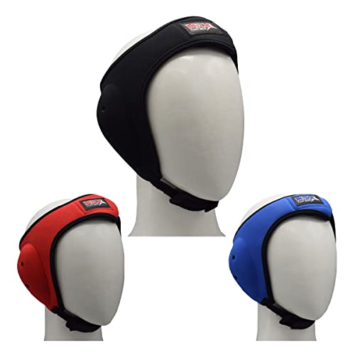 MRX MMA Ear Guards Kick Boxing Ju Jitsu Cage Wrestling Ear Protection Headgear with Adjustable Straps for Safe Head & Ear - color: Black