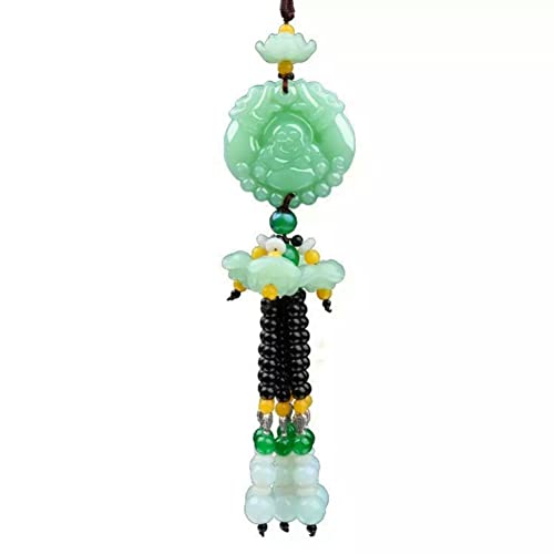 Car Hanging Decor Dangling Ornaments Auto Vehicle Rearview Mirror Pendant Crystal Lotus Amulet Pray for Luck Safety (Buddha) - color: Buddha