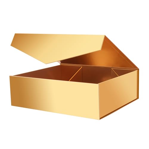 Magnetic Closure Gift Boxes with Lids for Presents Gold - color: 16.3x14.2x5-Gold-Magnetic Closure-1 Pack