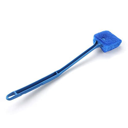 Aquarium Algaes Scraper Double Sided Sponge Brush Scrubber 16 Inch Long Handle for Glass Fish Tanks