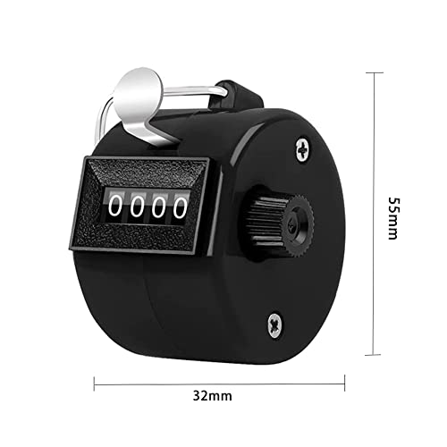 Counter Clicker 4-Digit Number Count, Handheld Mechanical Counters Clickers Pitch Counter for Coaching, Knitting, People, Lap, Fishing, Golf, Toddler & Fidget（6 color You can choice - color: 4pack-black+white