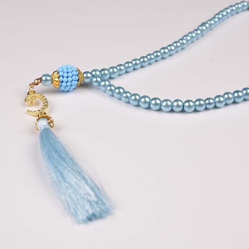 BABY SHOWER CHOCOLATE Set of 30 Muslim Prayer Beads – 99 Bead Tasbeeh in 4 Colors – Islamic Gift for Eid, Ramadan, Dhikr - color: Blue