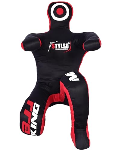Grappling Dummy, Black Fabric Training Equipment for BJJ, Judo, Karate, Wrestling, Un-Filled Practice Dummy, Model WDM-2025, for Adults and Youth - color: Flex Black