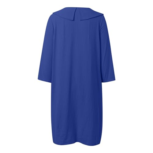 Muslim Dresses for Women Long Sleeve One-Piece Islamic Prayer Dress O Neck Casual Flowy Maxi Dress Dress - color: Blue, size: 3X-Large
