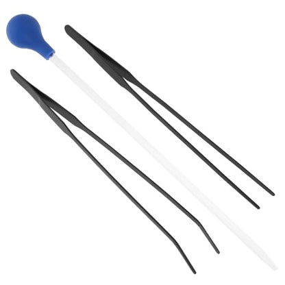 LIOOBO 1Set Aquarium Tweezers and Kit for Fish Tank Maintenance Non Slip Handle Durable Material for Feeding Fish and Aquatic Plants