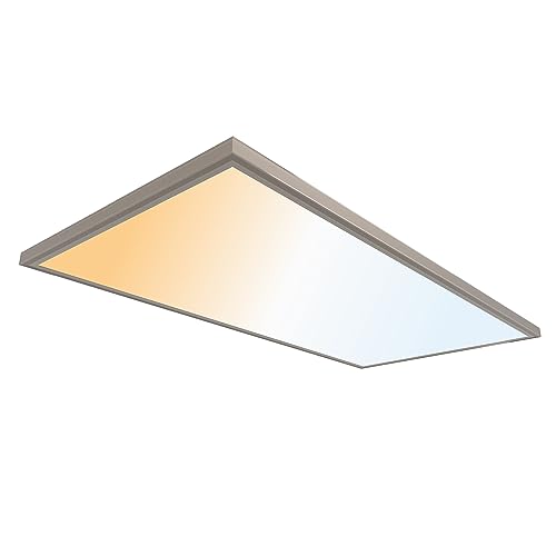 UltraLux 2x4 Surface Mount LED Panel TRIAC Dimmable 3CCT Brushed Nickel 1Pk - color: Brushed Nickel, size: 2X4 (1 Pack)