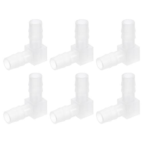 uxcell 5/16" 90 Degree Elbow Hose Barb, 6pcs L-Shaped Aquarium Air Valve Connector Tubing for Fish Tank Pond Air Line - size: 5/16"
