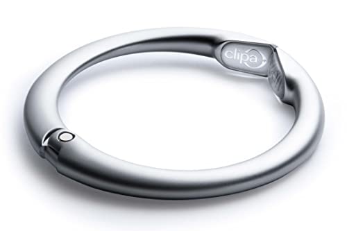 Clipa Bag Hangers The Ring that Opens into a Hook, Closes Automatically | Holds 33 lbs, Needs only 1/2" to Hang a Bag, Easy to Use with One Hand, in 9 available styles, 3 yr Warranty - color: Matte Silver